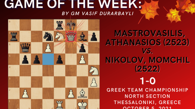 Game of the Week XL: Mastrovasilis, Athanasios (2523) - Nikolov, Momchil (2522)