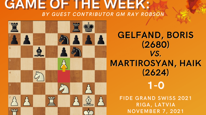 Game of the Week XLIV: Gelfand, Boris (2680) – Martirosyan, Haik (2624)