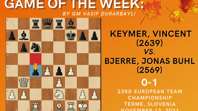 Game of the Week XLV: Keymer, Vincent (2639) - Bjerre, Jonas Buhl (2569)