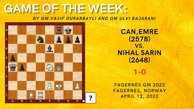 Game of the Week XV: Can, Emre (2578) - Nihal Sarin (2648)