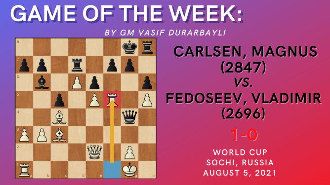 Game of the Week XXXI: Carlsen, Magnus (2847) – Fedoseev, Vladimir (2696)