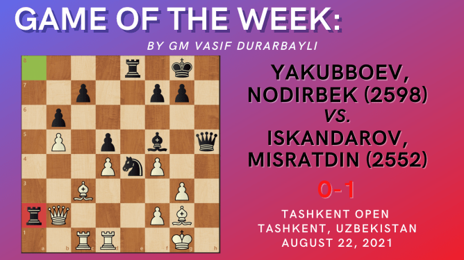 Game of the Week XXXIII-Yakubboev,Nodirbek (2598) - Iskandarov,Misratdin (2552)